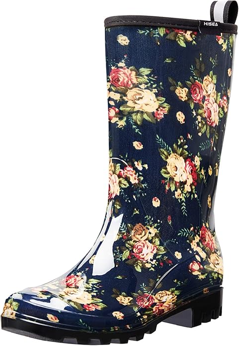 HISEA Women's Rain Boots Waterproof Mid Calf Garden Boots for Women