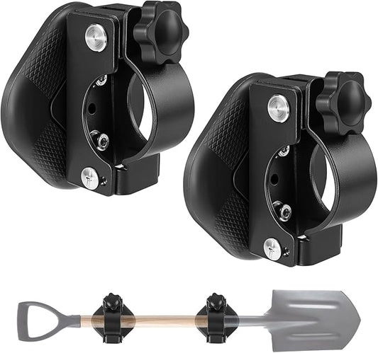 2 Pack Heavy Duty Magnetic Shovel Holder for Truck, No-Drill Strong Metal Magnet Mount Rack for Flag, Paddle, Utility Tool, Organizer for RV, Garage, Trailer, Cruise, ATV Storage