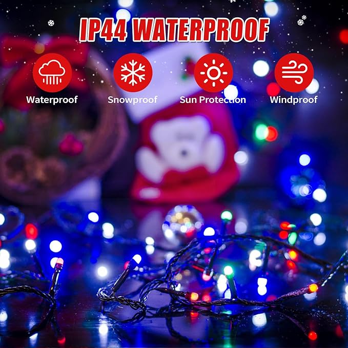 1000 LED Amount of Christmas Tree Lights Decorations with Remote, Waterproof Plug in Cluster Lights Christmas for Outdoor Outside Indoor,Multicolor
