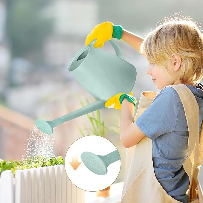 Plastic Watering Can - for Home Plant Garden - 1/2 Gallon - Green