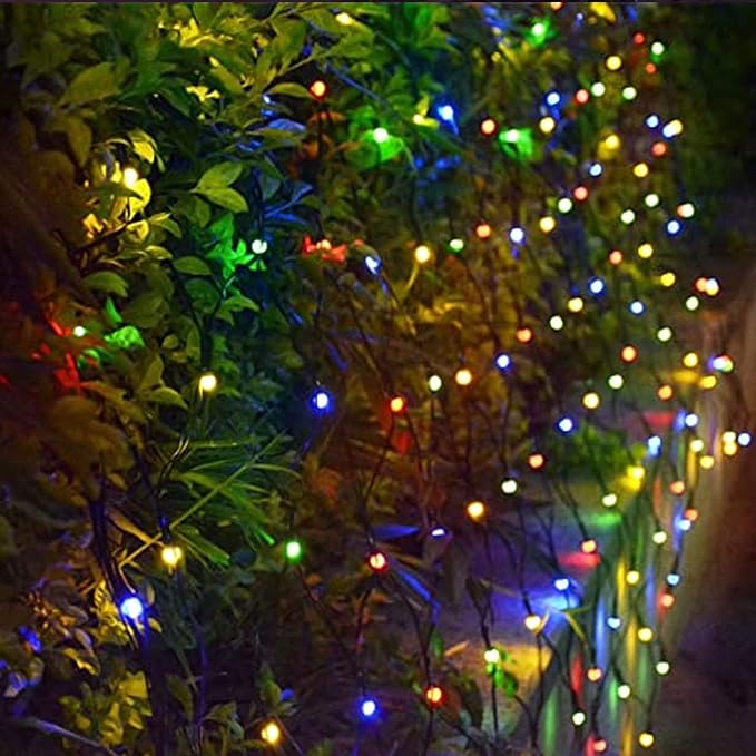 Dazzle Bright Christmas Net Lights, 360 LED 12FT x 5 FT Green Wire Waterproof Connectable String Lights with 8 Modes, Christmas Outdoor Light for Bushes Garden Holiday Decoration (Multi-Colored)