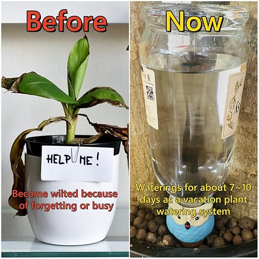 4 Pack Elephant Shape Terracotta Watering Spikes, Plant Watering Globes(Up to 7 Days of Watering), Automatic Plant Waterer for Indoor Outdoor Plants