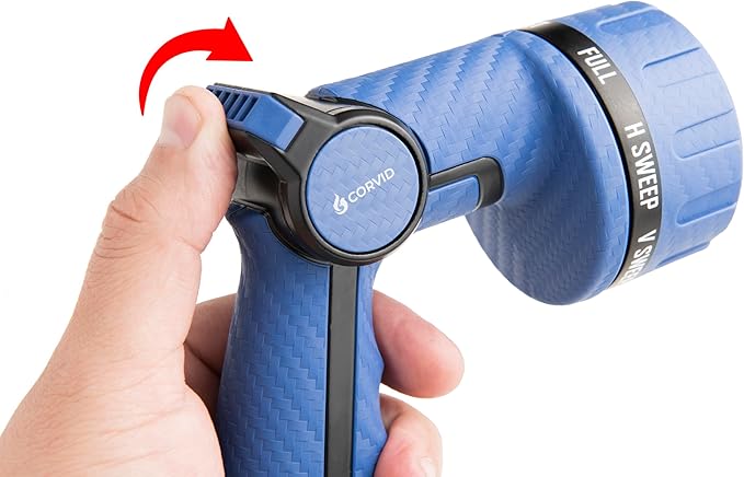20-Pack Corvid Heavy Duty 8-Pattern Garden Hose Nozzle with Thumb Control, Adjustable High-Pressure Watering Spray Nozzle with Ergonomic Handle - Perfect for Lawn & Garden, Car Wash, Pet Cleaning