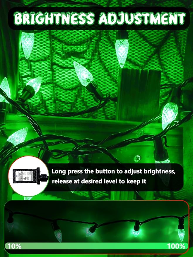 240 LED 78FT C6 Halloween String Lights, Super Long Christmas Lights Outdoor Indoor with 13 Modes & Timer, Waterproof Fairy Twinkle Light Plug in for Tree Garden Party Xmas Decorations (Green)