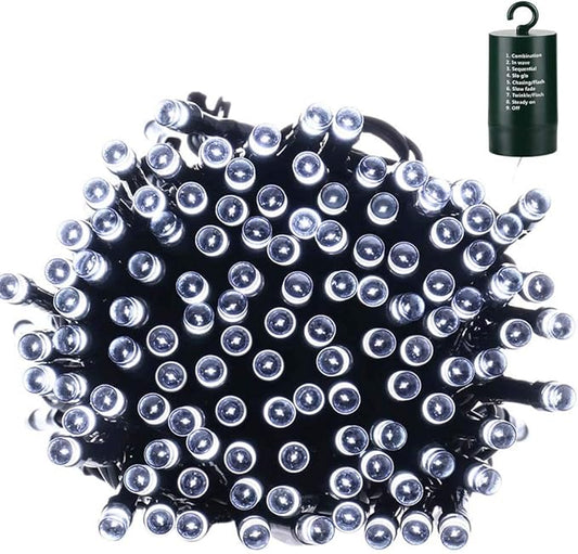 LYHOPE Christmas Lights, 200 LED 72ft 8 Modes Battery Operated Waterproof Fairy Christmas String Lights for Outdoor & Indoor, Patio, Lawn, Landscape, Garden, Wedding, Holiday (Cool White)