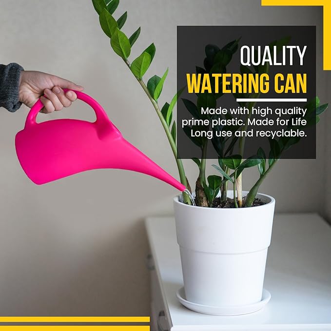 KP KOOL PRODUCTS 1 Pack Half (1/2) Gallon House Plant Watering can - Small Water can with Long spout - Indoor Watering can for Outdoor Plants and Garden - BPA Free Plastic (Pink)