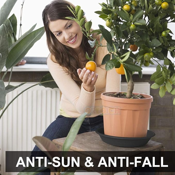 8 Pcs Plastic Plant Saucer 6 8 10 12 inch Assorted Sizes, Thick Multi Size Pack Plant Tray for Pots Indoors Potted Plant Water Catcher Tray Flower Planter Base Drainage Drip Dish Plate Outdoor