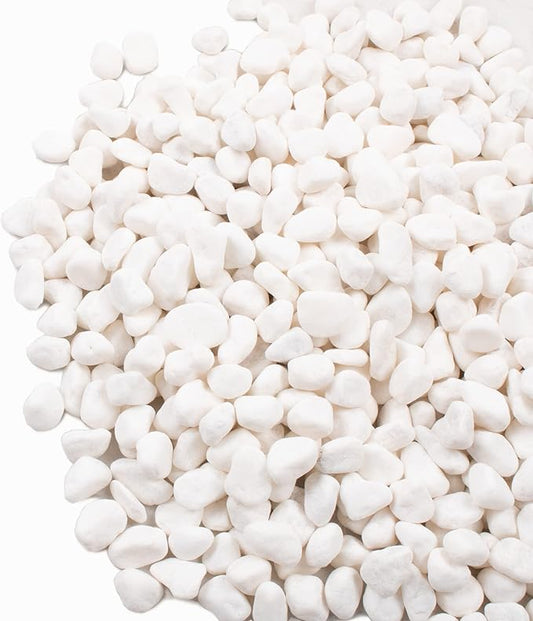 White Pebbles for Plants Garden Vases 1.8lb White Rocks Gravel Decorative Stone 1/2"……