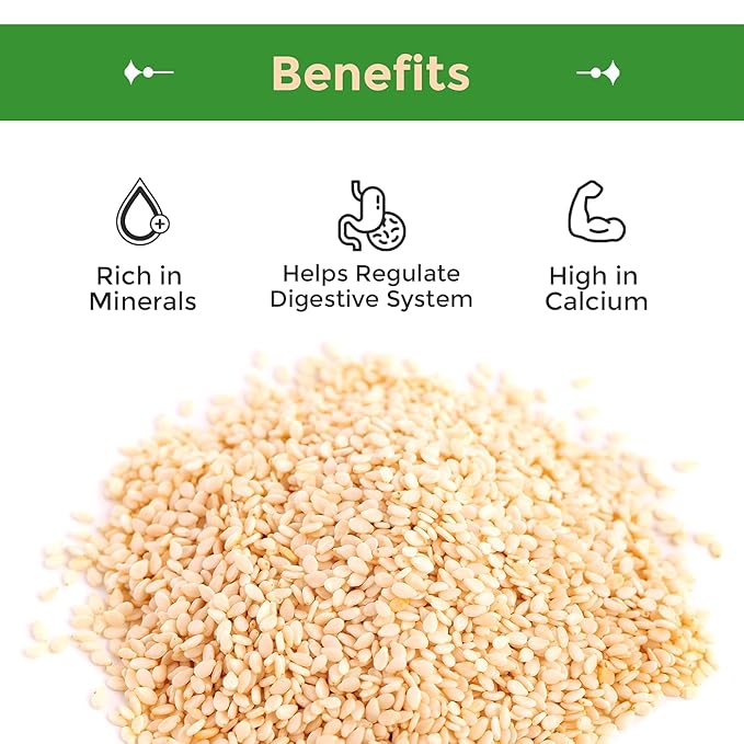 Sincerely Nuts Hulled Sesame Seeds A Heart Healthy Snack Rich in Fiber, Minerals Antioxidants Source of Plant Based Protein Gluten Free Kosher, Bulk 5LB Bag