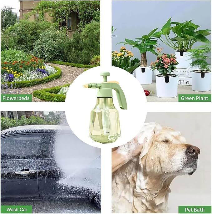 51oz/68oz Handheld Garden Pump Sprayer with Adjustable Nozzle Pressure Sprayer Hand Atomizer for Home Cleaning,Garden,Car Detailing & Washing (51ozYellow)