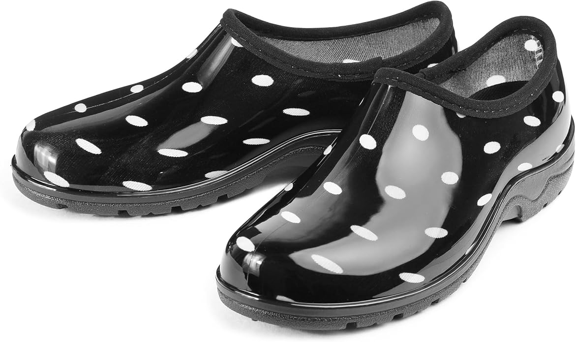 DKSUKO Waterproof Garden Shoe for Women Outdoor Slip-On Rain Boots Short Ankle Work Shoes and Garden Clogs with Comfort Insole