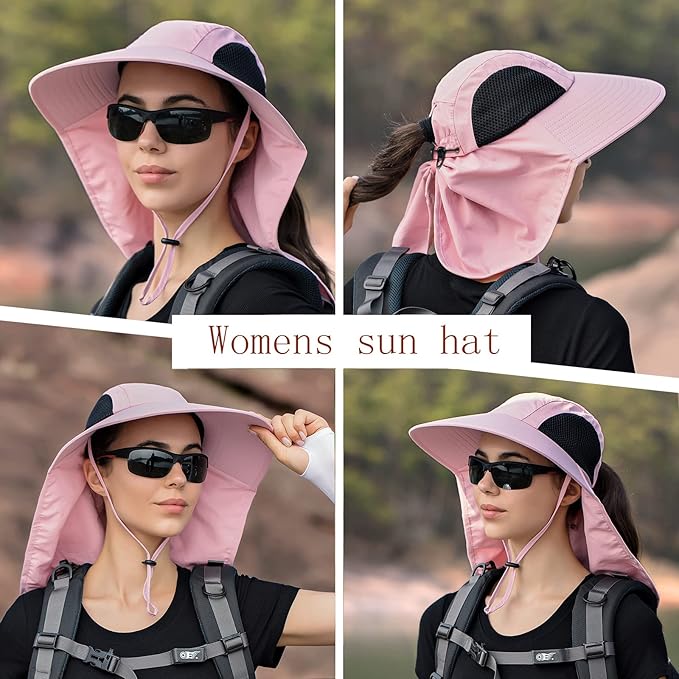 Sun Hat for Men Women with Neck Flap,UPF 50+ UV Protective Hiking Fishing Hats,Wide Brim Sun Hat for Women&Men