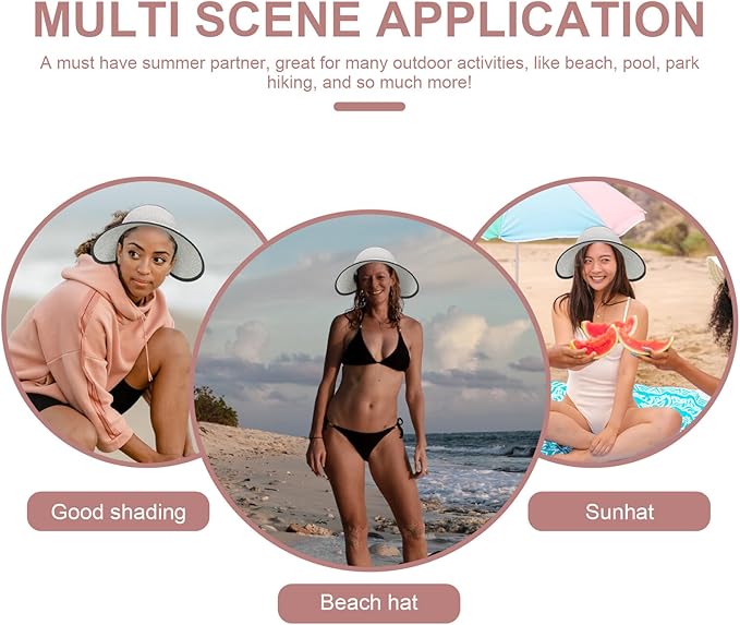 Wide Brim Woven Summer Straw Hat for Women Open-top Sunshade Beach Hat with Design Breathable Cooling Outdoor Sun Protection for Hiking Pool Fishing and Garden Activities