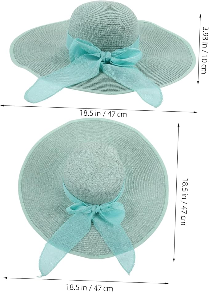 Wide Brim Straw Beach Hat for Women Foldable Summer Sun Hat with Bowknot Decor Brim UV Protection Comfortable Shade for Outdoor Travel and Garden Activities Multi