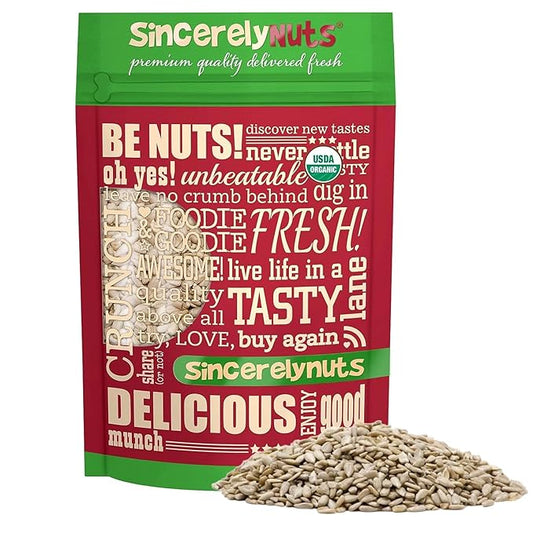 Sincerely Nuts Organic Sunflower Seed Kernels Raw (No Shell) (1lb bag) | Nutritious Antioxidant Rich Superfood Snack | Source of Protein, Fiber, Essential Vitamins & Minerals | Vegan and Gluten Free