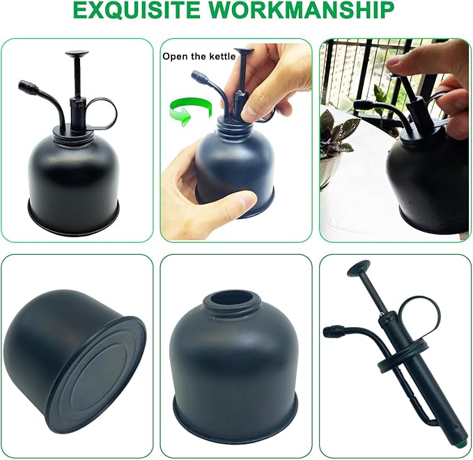 Brass Spray Lianshi can Plant Spay Bottle Inner Flower Spray Mister 300ml/10.56 oz 1pcs/Lot (Black)