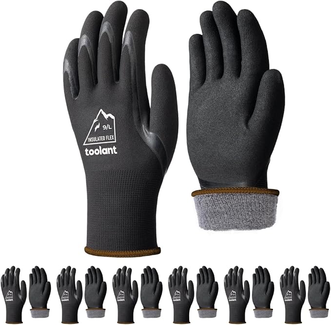 toolant Winter Work Gloves for Men & Women, Freezer Gloves with Super Durable & Grip, Insulated Liner for Cold Weather