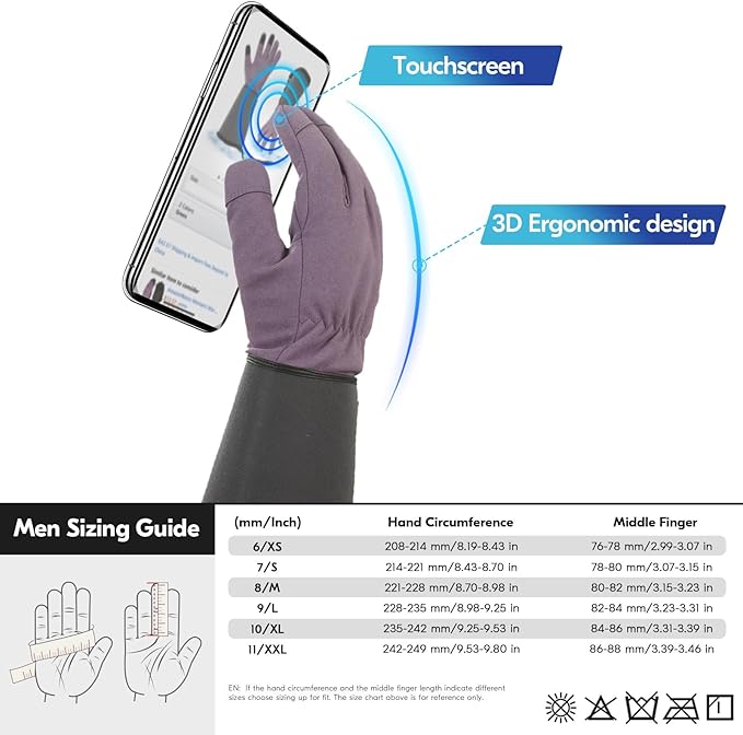 Vgo... Winter Warm Safety Work Gloves Women, Extended Pig Split Leather Cuff,Synthetic Leather, Rose Pruning Thorn Proof,Gardening(Size L,Purple,SL6592FLWP)