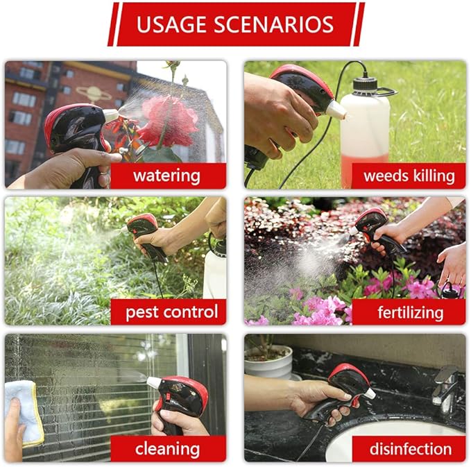 Automatic Electric Garden Sprayer with 34OZ Bottle for Multi-Purpose for Weeding, Fertilization and Household Cleaning
