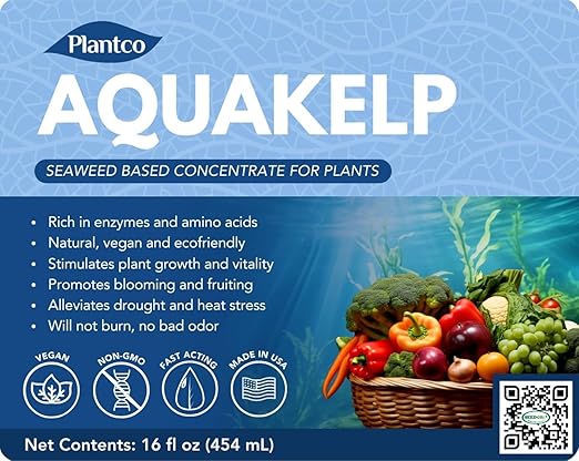 Liquid Seaweed Fertilizer for Plants ~ Kelp Concentrate for Vegetables, Fruits, Houseplants and Lawn | 16 fl oz Ascophyllum nodosum Spray Concentrate