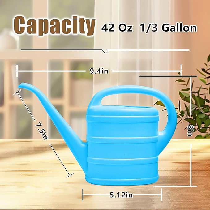 Watering Can - for Indoor Plant Garden - 1/3 Gallon - Blue
