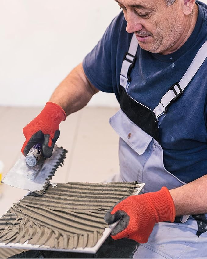 Ultra-Thin PU Coated Work Gloves 12 Pairs Breathable High Dexterity Gardening Warehouse Assembly Precision Tasks