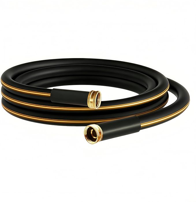 Atlantic Female to Female Heavy Duty Garden Hose 10 ft x 5/8 Inch Black, Short Connection Leader Hose.