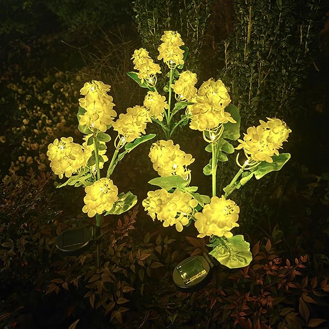 Garden Solar Lights Flowers, Automatic Lighting at Night, Waterproof Garden Decor for Yard Patio Pathway Lawn, Gardening Gifts for Women, Christmas Decoration, 5 Flowers