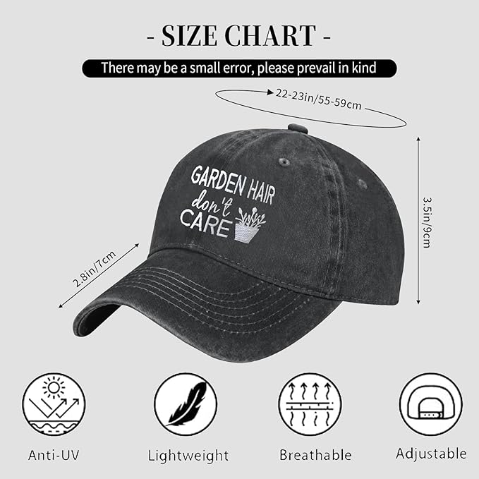 Women‘s Garden Hair Don’t Care Baseball Cap - Trucker Hat for Women - Stylish Cute Sun Hat