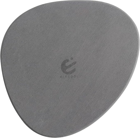 Elfcool Plant Saucer Quick Dry Absorbent Flower Plant Pot Saucer Dirp Tray Diatomaceous Earth Plant Mat for Indoor Outdoor Plants (12''-Dark Grey-1pack)