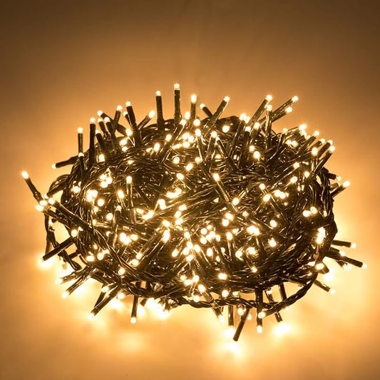 AWQ 500 LED 49ft Christmas Cluster Lights String Lights Decoration for Home Garden Wedding Party Xmas Tree Bedroom Indoor Outdoor Decor (Warm White)