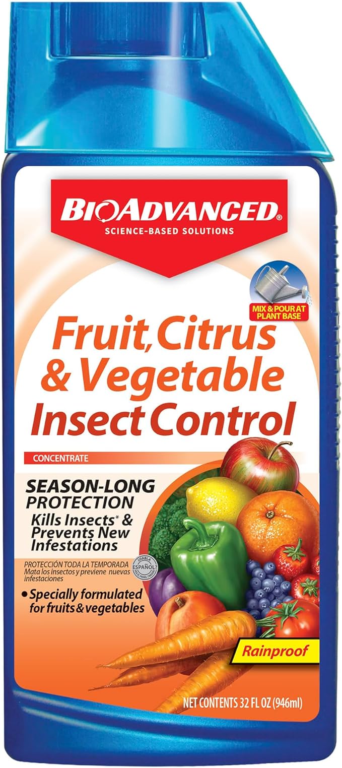 BIOADVANCED 701520A Fruit, Citrus & Vegetable Insect Control for Edible Gardening Concentrate, 32-Ounce