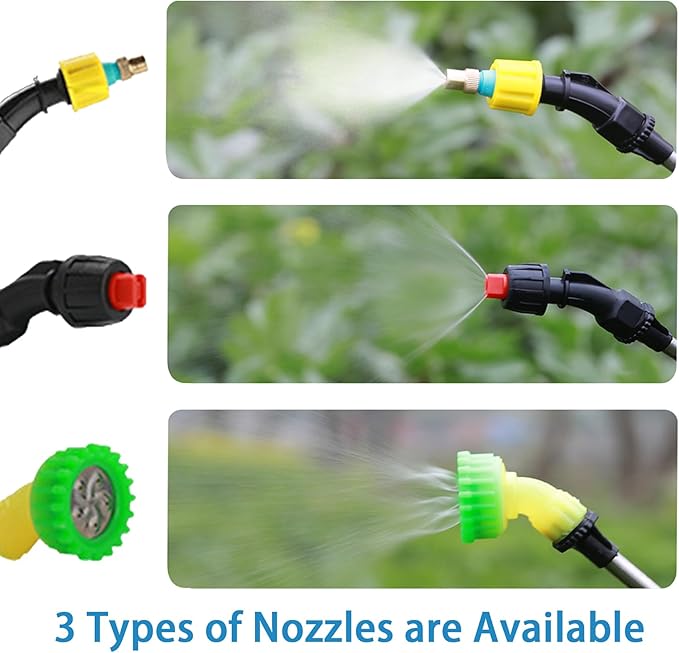 2 Gallon Electric Garden Sprayer, Electric Sprayer with USB Rechargeable Handle, 3 Mist Nozzles, Retractable Wand, Water Pump Sprayers (Sky Blue 2-Gallon)