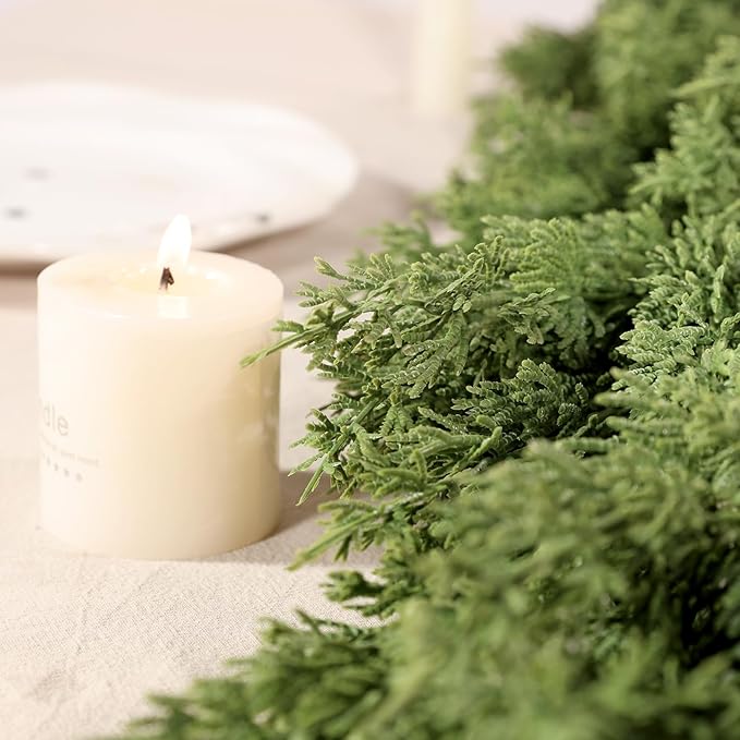 WBHome 2PCS Real Touch Pinus Garland for Christmas Holiday Seasonal Outdoor/Indoor Home Decor, 6FT Long