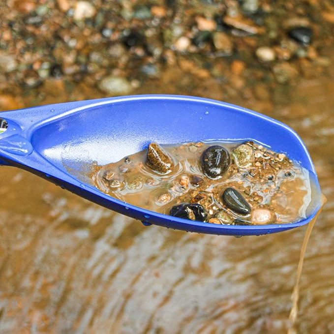 ASR Outdoor 12.5 Inch Prospecting Large Sand Scoop Plastic Trowel for Metal Detector Gold Panning, Blue
