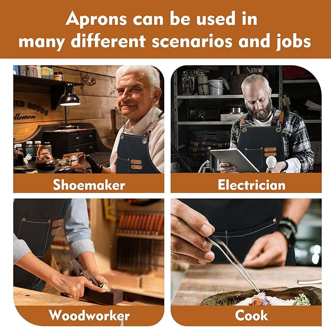 Woodworking Apron Heavy Wax Canvas Work Apron