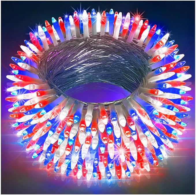 350LED Christmas Lights Indoor Outdoor, 90ft 12 Modes Red Blue and White LED String Lights with Timer Dimmable, Waterproof Tree Lights for Xmas Patio Yard Fence Bedroom Wedding Garden Decor