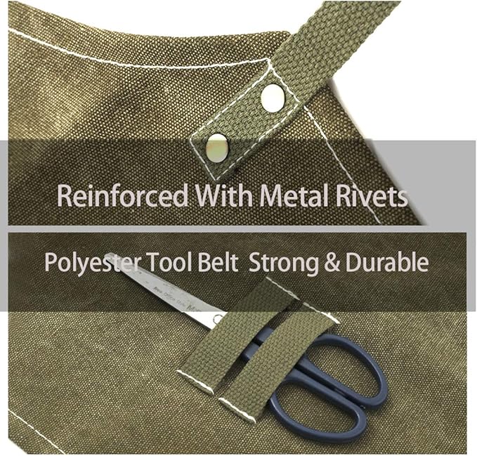 No-Tie Canvas Apron Heavy-Duty 16OZ Work Apron with Front Pocket Extra Long Straps Adjustable M–XXL