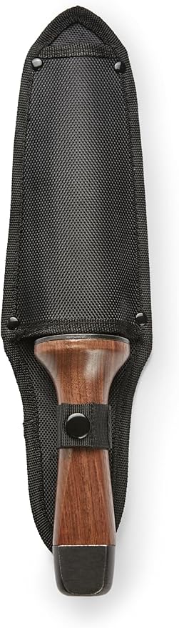 Hori Hori Garden Knife, Traditional Japanese Weeding Tool with ergonomic wooden handle. Large 7'inch blade with case. (Standard blade)