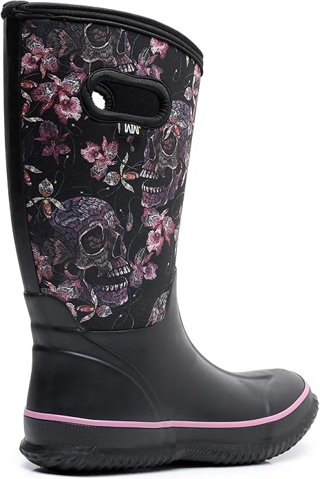 WTW Mid Calf Rain Boots for Women - Waterproof Insulated Neoprene Mud Boots Outdoor Hunting Garden Boots