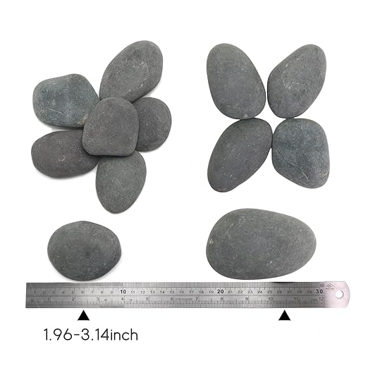 10LB Black Stones Pebbles River Rocks, Natural Beach Pebbles, 2-3" Garden Decorative Stones-2-3 Large Plant Rocks,Ideal for Aquarium, Home Decor