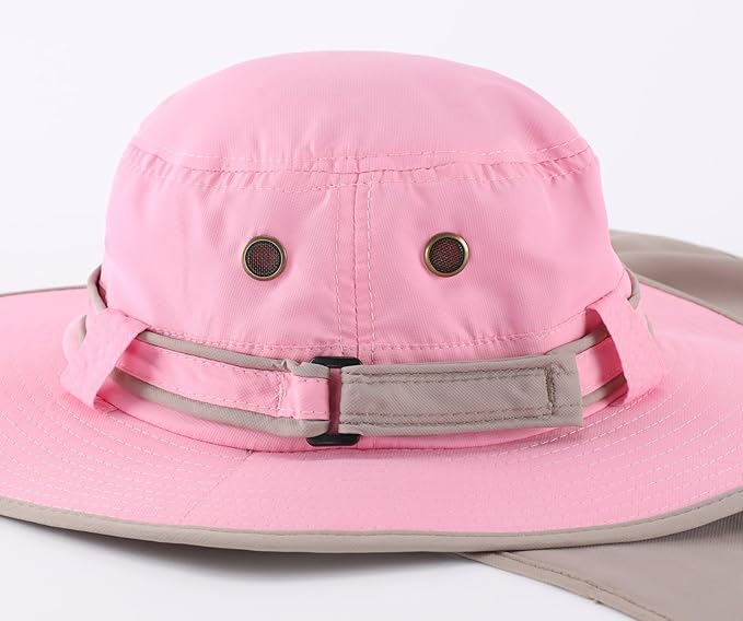 Home Prefer UPF50 Mens Sun Hat with Neck Flap Quick Dry UV Protection Cap Womens Wide Brim Fishing Hat Neck Flap Beach Garden