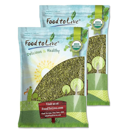 Food to Live Organic Raw Pepitas, 18 Pounds — Non-GMO, Pumpkin Seed Kernels, Unsalted, No Oil, No Shell, Vegan, Kosher, Bulk. Keto Snack.