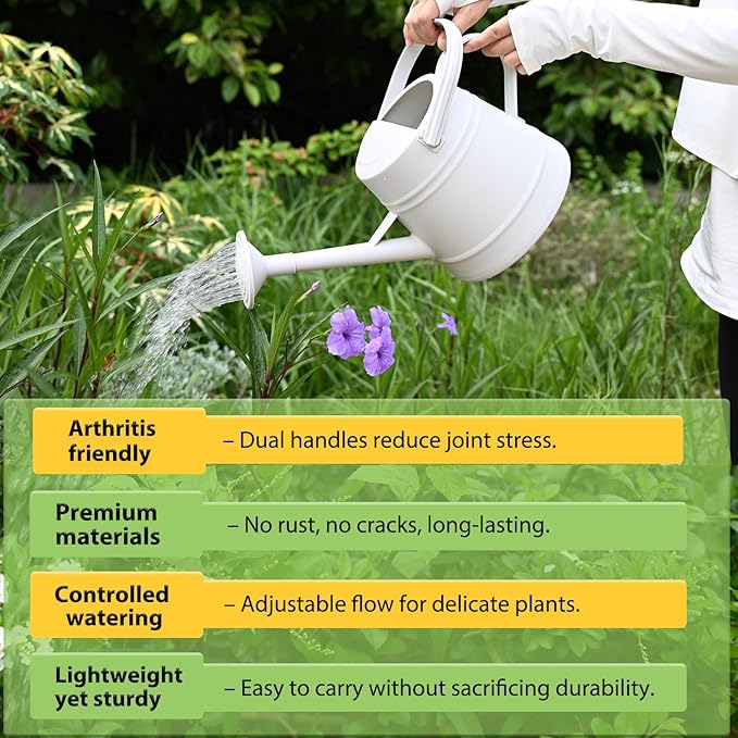 1 Gallon Watering Can for Plants, Watering Cans for Indoor&Outdoor Gardening, Water Can with Ergonomic Movable Handle (Gray)