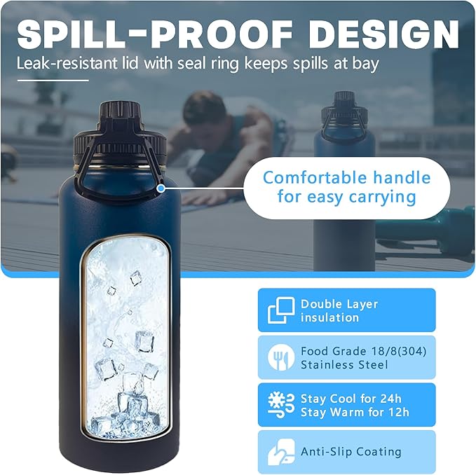 3-Piece Cooling Set, Include Solar Powered Fan Hat, Insulated Water Bottle, Instant Cooling Towels, Perfect for Hiking, Amusement Part, Sport Events, and Outdoor Working Gray