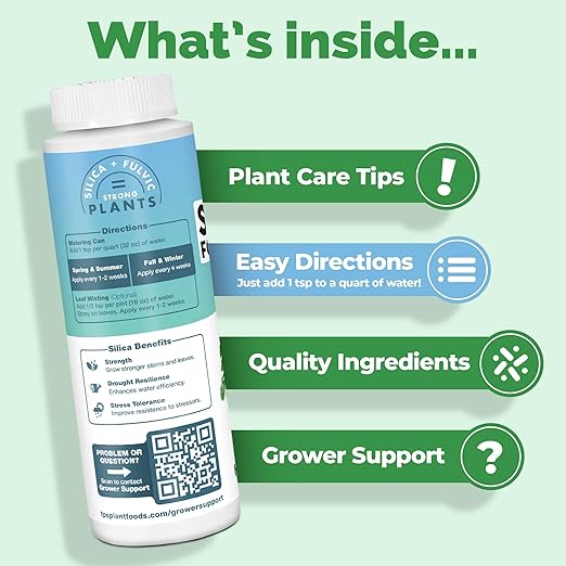 TPS NUTRIENTS Silica for Plants, Boost Strength & Resilience, Stronger Stems & Healthier Leaves - 8 oz (250mL)