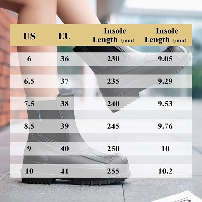 Short Rain Boots Women Waterproof Ankle Rainboots Fashion Chelsea Boots Non-Slip Garden Shoes for Outdoor Work Booties