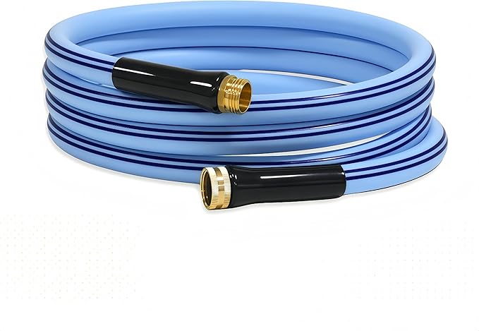 Atlantic Heavy Duty Garden Hose 12 ft x 5/8 Inch Blue Color, Short Connection Leader Hose with Male-Female Connectors (12 Feet)