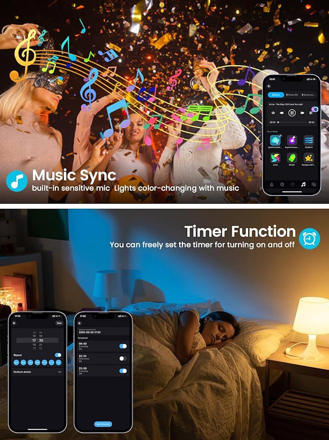 Smart Color Changing Halloween Lights with Remote & APP, 142FT 400 LED RGB Dimmable Halloween String Lights, Waterproof Fairy Twinkle Light for Indoor Outdoor Xmas Tree Wedding Christmas Decorations