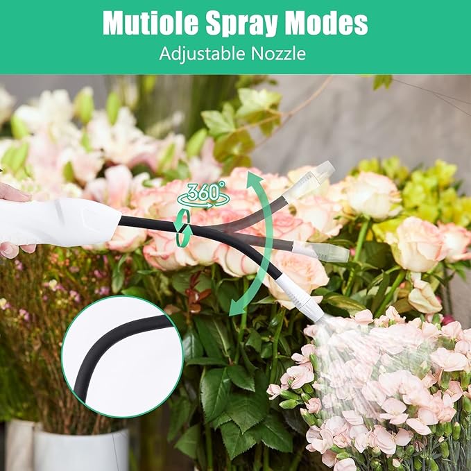 Battery Powered Sprayer 0.5 Gallon/2L Garden Sprayer with Upgraded USB Rechargeable Automatic Plant Mister Electric Sprayer in Lawn and Garden, white, ZSYATN-S-23